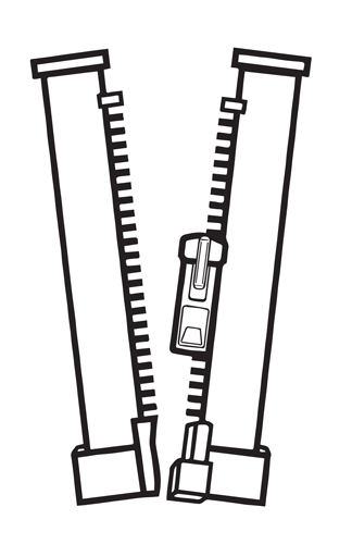 Custom right hand open zipper.