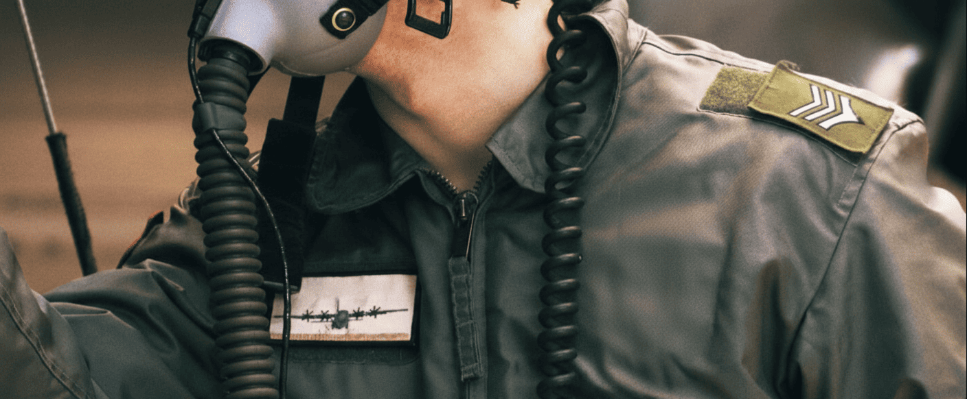 Man with aerospace zipper