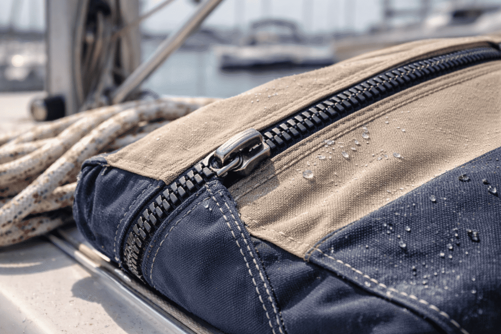 sail bags with heavy marine zipper